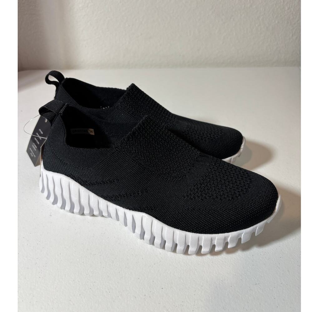 Bernie Mev NWT Size 5 (EU 36) Gravitas Vegan Slip-On Memory Foam Sneakers Black
